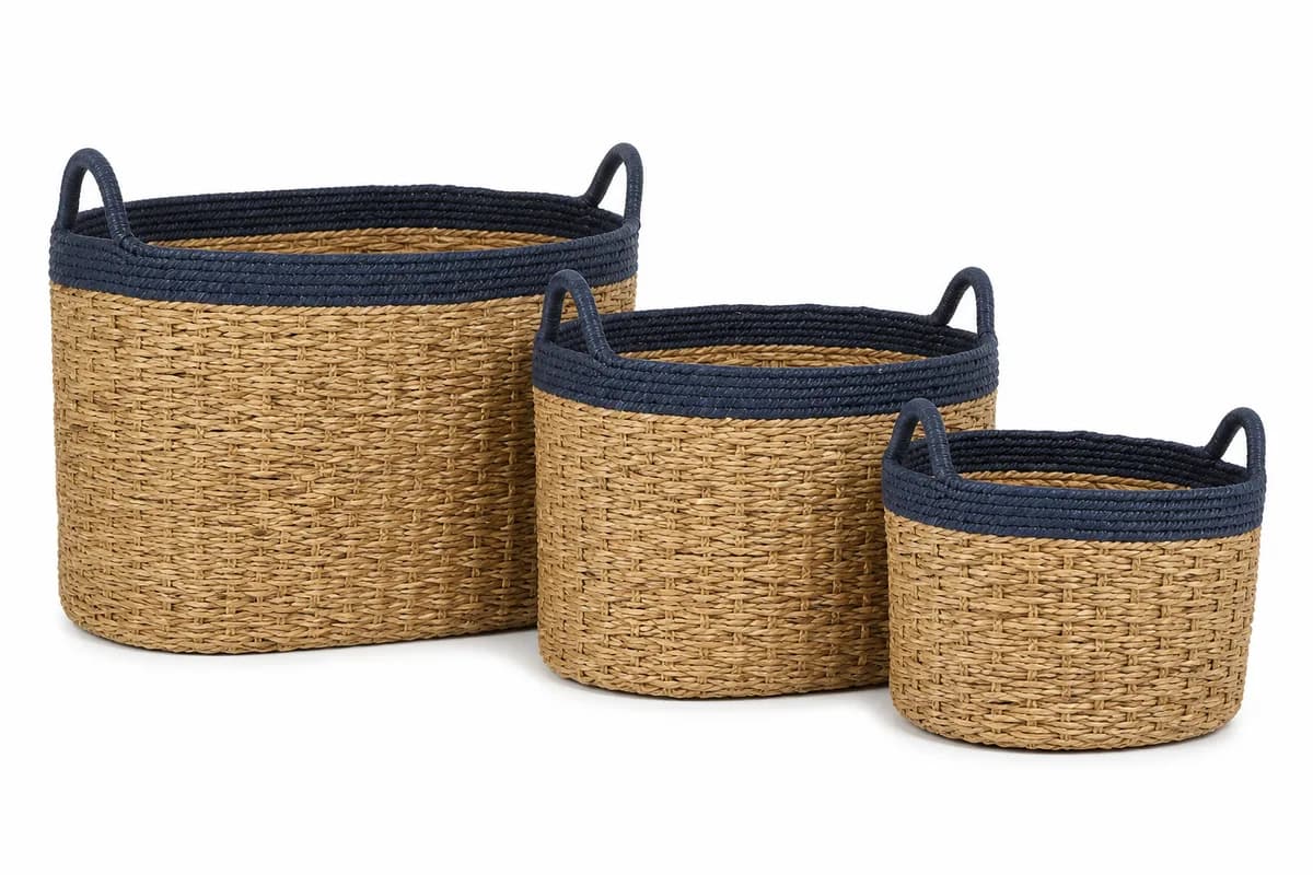 Current Woven Storage Baskets, Set of 3 — studio product photograph