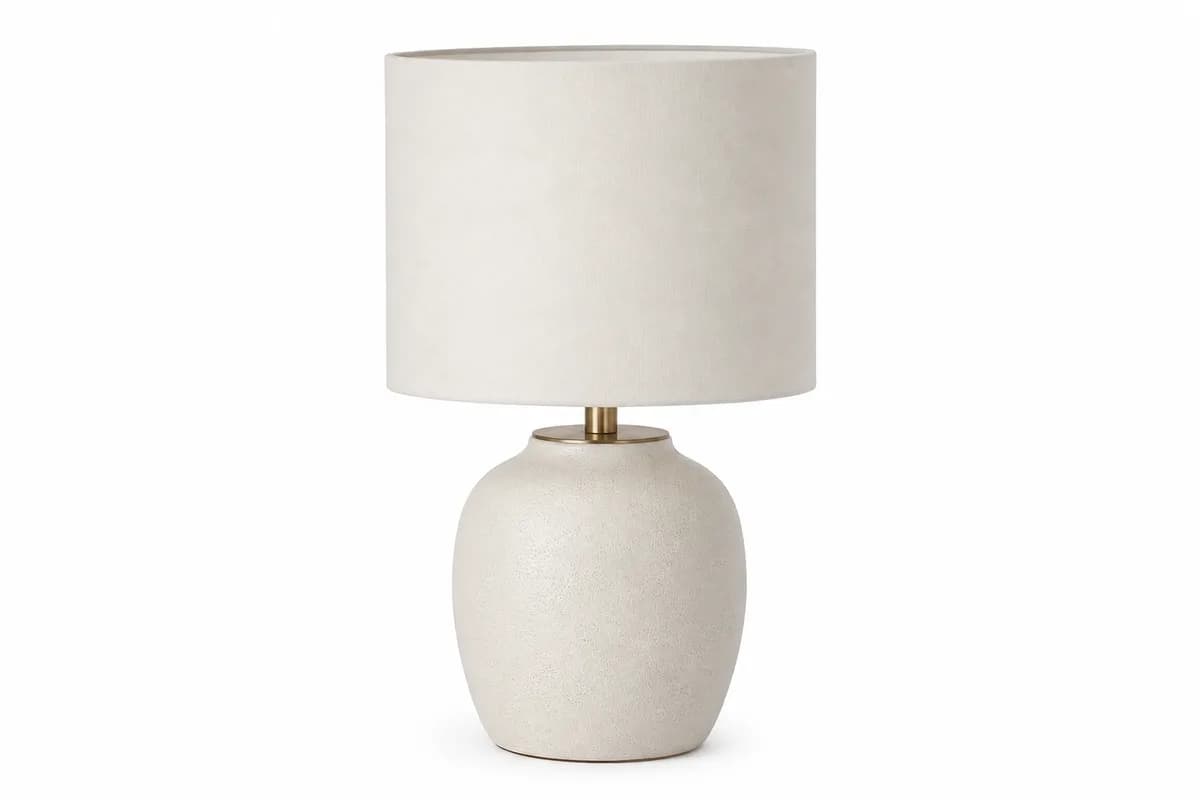 Pier Ceramic Bedside Lamp, 16-Inch in plaster cream — studio product photograph